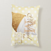 Soft Serve Vanilla Ice Cream Cone Name Monogram Dekokissen (Rückseite(Vertikal))