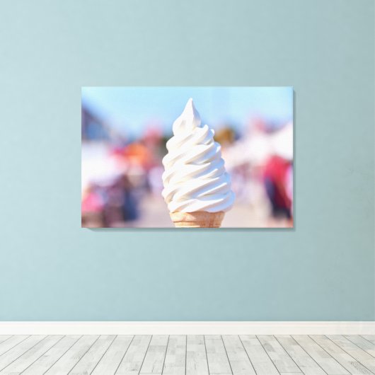 Soft servieren Eis Post Leinwanddruck (Insitu (Holzboden))