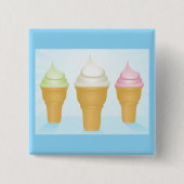 Soft servieren Ice Cream Cones Spaß Sommerabend Button (Vorderseite)