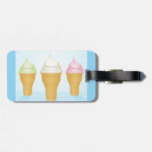 Soft servieren Ice Cream Cones Spaß Sommerabend Gepäckanhänger (Rückseite horizontal)
