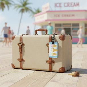 Soft servieren Ice Cream Cones Spaß Sommerabend Gepäckanhänger