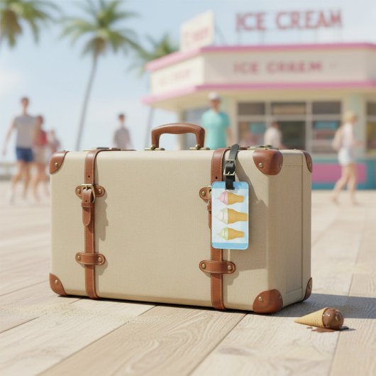 Soft servieren Ice Cream Cones Spaß Sommerabend Gepäckanhänger