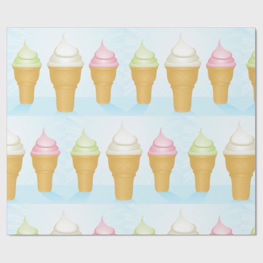 Soft servieren Ice Cream Cones Spaß Sommerabend Geschenkpapier (Flach)
