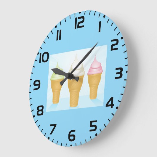 Soft servieren Ice Cream Cones Spaß Sommerabend Große Wanduhr (Winkel)