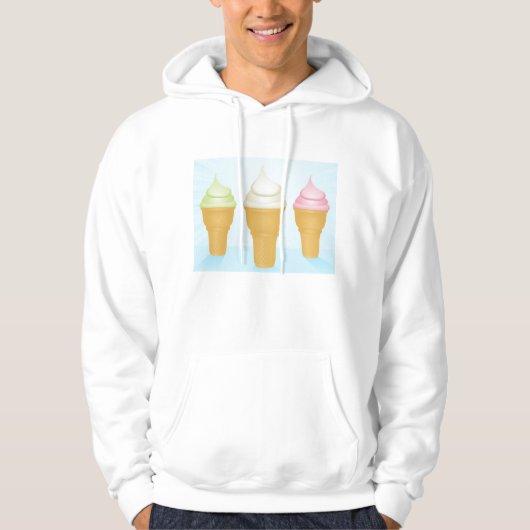 Soft servieren Ice Cream Cones Spaß Sommerabend Hoodie (Vorderseite)