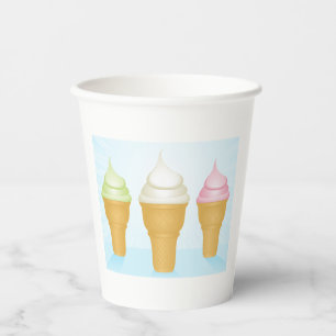 Soft servieren Ice Cream Cones Spaß Sommerabend Pappbecher