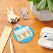 Soft servieren Ice Cream Cones Spaß Sommerabend Schlüsselanhänger