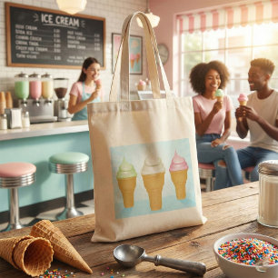 Soft servieren Ice Cream Cones Spaß Sommerabend Tragetasche