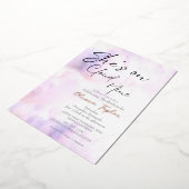 Soft She ist auf Cloud 9 Rose Gold Brautparty Folieneinladung (Gedreht)