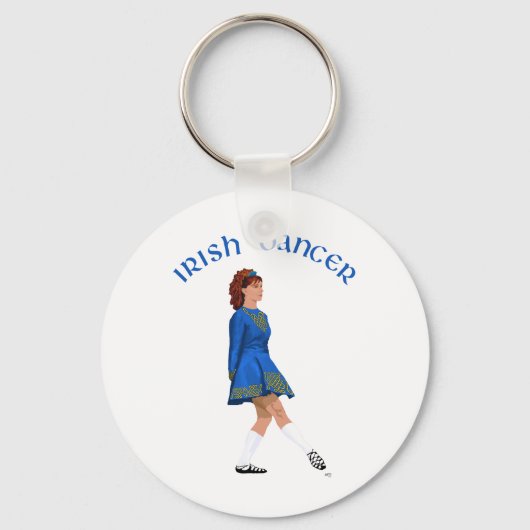 Soft Shoe Irish Dancer in Blue Schlüsselanhänger (Vorderseite)