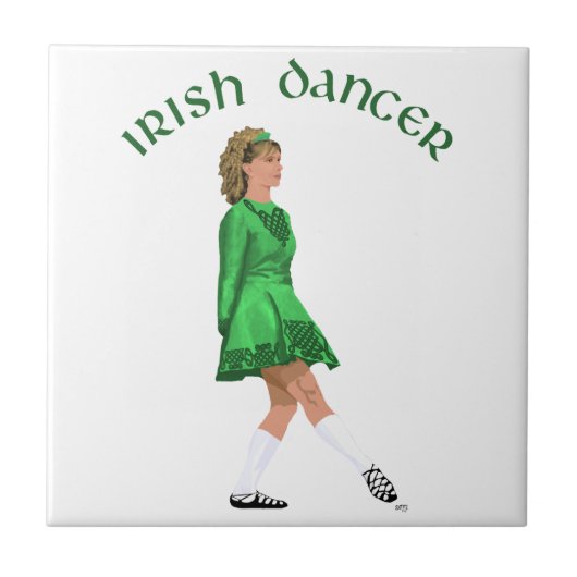 Soft Shoe Irish Dancer in Green Fliese (Vorderseite)