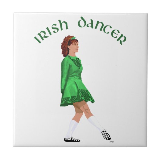 Soft Shoe Irish Dancer in Green Fliese (Vorderseite)