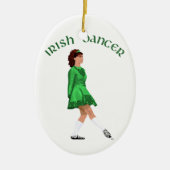 Soft Shoe Irish Dancer in Green Keramik Ornament (Vorne)