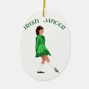 Soft Shoe Irish Dancer in Green Keramik Ornament