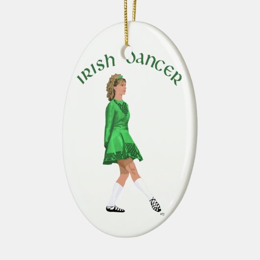 Soft Shoe Irish Dancer in Green Keramikornament (Links)