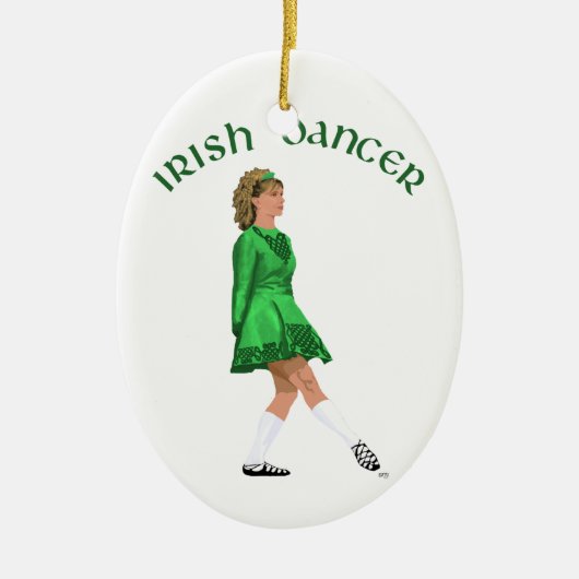 Soft Shoe Irish Dancer in Green Keramikornament (Vorne)