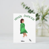 Soft Shoe Irish Dancer in Green Postkarte (Stehend Vorderseite)