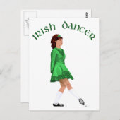 Soft Shoe Irish Dancer in Green Postkarte (Vorne/Hinten)