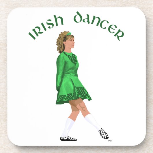 Soft Shoe Irish Dancer in Green Untersetzer (Vorderseite)