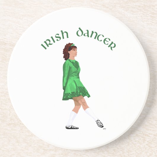 Soft Shoe Irish Dancer in Green Untersetzer (Vorne)