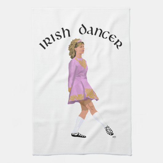 Soft Shoe Irish Dancer in Pink Geschirrtuch (Vertikal)