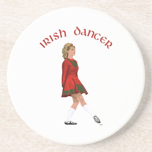 Soft Shoe Irish Dancer in Red Sandstein Untersetzer (Vorne)