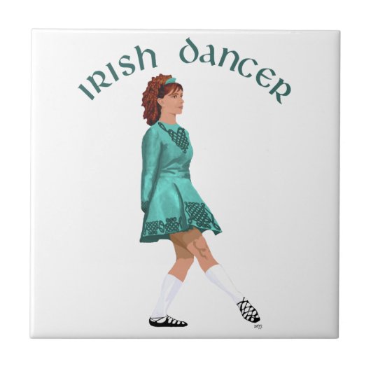 Soft Shoe Irish Dancer in Türkis Fliese (Vorderseite)