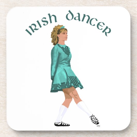 Soft Shoe Irish Dancer in Türkis Untersetzer (Vorderseite)
