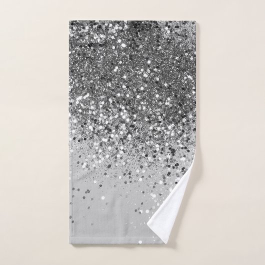 Soft Silver Grauer Glitzer #1 Badhandtuch Set (Handtuch)