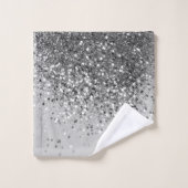 Soft Silver Grauer Glitzer #1 Badhandtuch Set (Waschlappen)