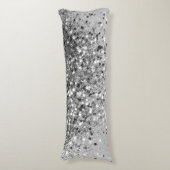 Soft Silver Grauer Glitzer #1 Seitenschläferkissen (Vorderseite Vertikal)
