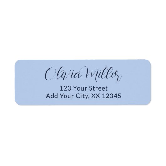 Soft Sky Blue - Elegant Address Label (Vorne)