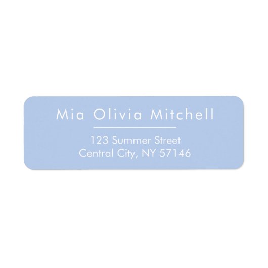 Soft Sky Blue Minimal Address Labels (Vorne)