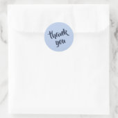 Soft Sky Blue Thank You Classic Round Sticker (Tasche)