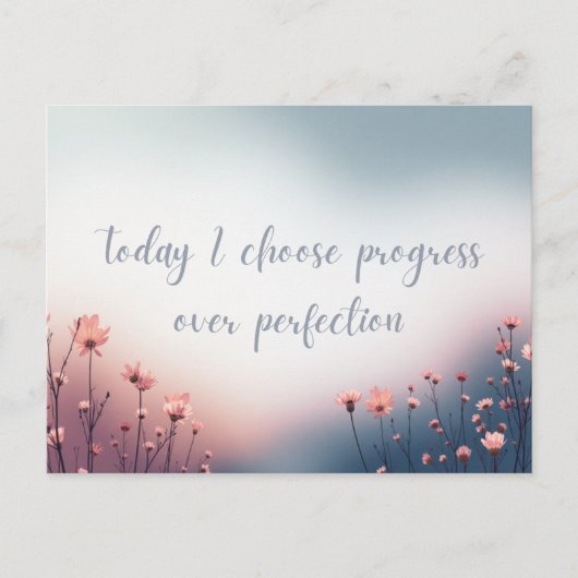 Soft Sky Celebrate Growth and Progress Affirmation Postkarte (Vorderseite)