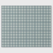 Soft Slate Blue und Gray Gingham Geschenkpapier (Flach)