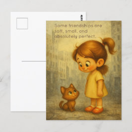 Soft & Small Freundships - Niedliches Mädchen und  Postkarte