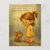 Soft & Small Freundships - Niedliches Mädchen und  Postkarte (Vorderseite)