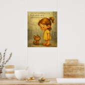 Soft & Small Friendship Poster - Mädchen und Katze (Küche)