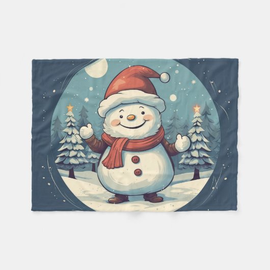 Soft Snowmen Fleecedecke (Vorderseite (Horizontal))