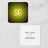 Soft Spot - Initialen - Gelb auf schwarz Quadratische Visitenkarte (Vorne/Hinten)