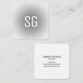 Soft Spot - Initialen - Grau Quadratische Visitenkarte (Vorne/Hinten)