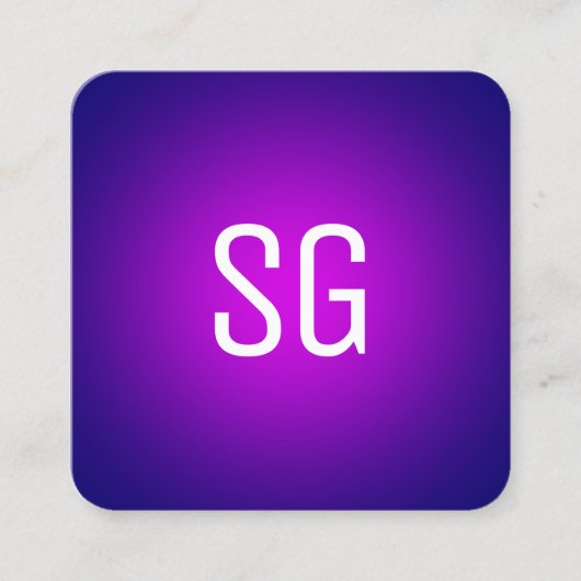 Soft Spot - Initialen - Magenta auf Deep Navy Quadratische Visitenkarte (Vorderseite)