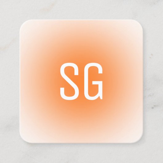 Soft Spot - Initialen - Orange Square Business Car Quadratische Visitenkarte (Vorderseite)