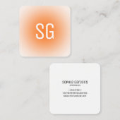 Soft Spot - Initialen - Orange Square Business Car Quadratische Visitenkarte (Vorne/Hinten)