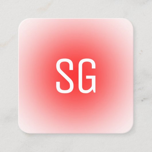 Soft Spot - Initialen - Red Square Business Card Quadratische Visitenkarte (Vorderseite)
