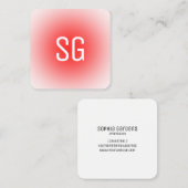 Soft Spot - Initialen - Red Square Business Card Quadratische Visitenkarte (Vorne/Hinten)