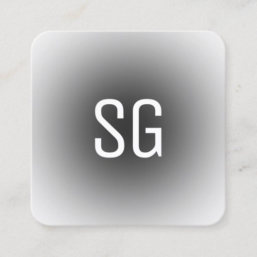 Soft Spot - Initialen - Schwarz Quadratische Visitenkarte (Vorderseite)