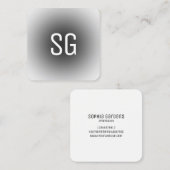 Soft Spot - Initialen - Schwarz Quadratische Visitenkarte (Vorne/Hinten)
