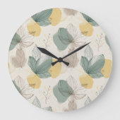 Soft Spring Botanical Wall Clock Große Wanduhr (Vorderseite)